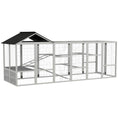 Load image into Gallery viewer, Wooden Chicken Coop Run for 6-10 Chickens, Hen House, Poultry Cage Add-On with Storage, Perches, 141.75" x 48" x 61", Gray