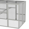 Load image into Gallery viewer, Wooden Chicken Coop Run for 6-10 Chickens, Hen House, Poultry Cage Add-On with Storage, Perches, 141.75" x 48" x 61", Gray