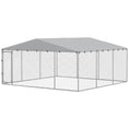 Load image into Gallery viewer, Extra Large Outdoor Dog Kennel, Heavy Duty Dog Run Outdoor Fence with Waterproof Cover, Galvanized Chain Link, Double Secure Locks, for Small Medium Breeds, Chickens, Ducks, 13' x 13' x 6.5'