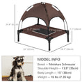 Load image into Gallery viewer, Elevated Dog Bed with Canopy, Portable Raised Dog Cot for S Sized Dogs, Indoor & Outdoor, 25" x 18" x 24", Coffee