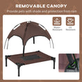 Load image into Gallery viewer, Elevated Dog Bed with Canopy, Portable Raised Dog Cot for S Sized Dogs, Indoor & Outdoor, 25" x 18" x 24", Coffee