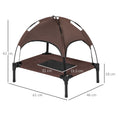 Load image into Gallery viewer, Raised Dog Bed Waterproof Elevated Pet Cot with Breathable Mesh UV Protection Canopy Brown, for Small Dogs, 61 x 46 x 62cm