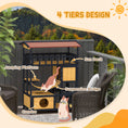 Load image into Gallery viewer, Outdoor Cat House Wooden Cat Shelter, 4 Tier with Suspension Bridge, Balcony, Escape Doors Water-Resistant Roof, for 1-2 Cats