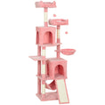 Load image into Gallery viewer, Cat Tree, 70" Multi-Level Cat Tower for Indoor with 2 Condos, 2 Plush Top Perches, Hammock, Platforms, Toy Balls, Sisal Scratching Posts and Board, Pink
