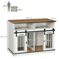 Load image into Gallery viewer, Dog Crate Furniture for Small and Large Dogs w/ Movable Divider, Dog Cage End Table with Shelves, Sliding Doors, 120 x 60 x 88.5cm, White
