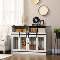 Load image into Gallery viewer, Dog Crate Furniture for Small and Large Dogs w/ Movable Divider, Dog Cage End Table with Shelves, Sliding Doors, 120 x 60 x 88.5cm, White
