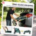 Load image into Gallery viewer, Dog Stroller for Large Dogs, One-Click Folding 4 Wheel Large Pet Stroller Wagon for Multiple Pets, All Terrain Spring Suspension w/ 8-Position Adjustable Handle, Mesh Window, Up to 88 LBS, Blue
