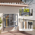 Load image into Gallery viewer, Catio Outdoor Cat Enclosure, Cat Window Box for 2-3 Cats with 2 Jumping Platforms & Scratching Post, Expendable Secure Window Perch House for Large Indoor Cats, Grey