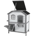 Load image into Gallery viewer,  2-story Cat House Outdoor, Weatherproof Wooden Cat Enclosure for Feral Cats with Escape Door, Openable Roof, Jumping Platforms, White