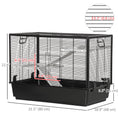 Load image into Gallery viewer, 3-Tier Hamster Cage, Guinea Pig Cage, Pet Chinchillas Play House Indoor with Accessories Food Dish Water Bottle, Ramps, 31.5"x19"x 23", Black