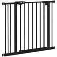 Load image into Gallery viewer, Dog Gate Stair Gate Pressure Fit Pets Barrier Auto Close for Doorway Hallway, 74-87cm Wide Adjustable, Black