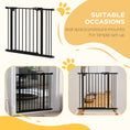 Load image into Gallery viewer, Dog Gate Stair Gate Pressure Fit Pets Barrier Auto Close for Doorway Hallway, 74-87cm Wide Adjustable, Black