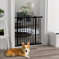Load image into Gallery viewer, Dog Gate Stair Gate Pressure Fit Pets Barrier Auto Close for Doorway Hallway, 74-87cm Wide Adjustable, Black