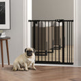 Load image into Gallery viewer, Dog Gate Stair Gate Pressure Fit Pets Barrier Auto Close for Doorway Hallway, 74-87cm Wide Adjustable, Black
