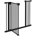 Load image into Gallery viewer, Dog Gate Stair Gate Pressure Fit Pets Barrier Auto Close for Doorway Hallway, 74-87cm Wide Adjustable, Black