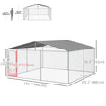 Load image into Gallery viewer, Dog Kennel Outdoor Run Fence with Roof, Steel Lock, Mesh Sidewalls for Backyard & Patio, 15.1' x 15.1' x 7.5'