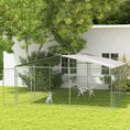 Load image into Gallery viewer, Dog Kennel Outdoor Run Fence with Roof, Steel Lock, Mesh Sidewalls for Backyard & Patio, 15.1' x 15.1' x 7.5'