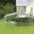 Load image into Gallery viewer, PawHut Large Dog Kennel Outside, Heavy Duty Dog Cage with Waterproof Cover, Outdoor Fence Dog Run with Galvanized Chain Link, Secure Lock, 15' x 15' x 7.5'