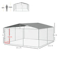 Load image into Gallery viewer, PawHut Large Dog Kennel Outside, Heavy Duty Dog Cage with Waterproof Cover, Outdoor Fence Dog Run with Galvanized Chain Link, Secure Lock, 15' x 15' x 7.5'