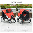 Load image into Gallery viewer, PawHut Dog Stroller for Medium and Large Dogs and Cats, Easy Fold Pet Stroller with Washable Cushion, Storage Bags, Safety Leash for Outdoor, Red