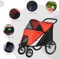 Load image into Gallery viewer, PawHut Dog Stroller for Medium and Large Dogs and Cats, Easy Fold Pet Stroller with Washable Cushion, Storage Bags, Safety Leash for Outdoor, Red
