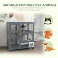 Load image into Gallery viewer, Wooden Cat House for Indoor 3 Levels Cat Condo Villa on Wheels with Flap Door Platforms Hammock Openable Top for 2 Kittens, Light Grey