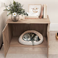 Load image into Gallery viewer, Cat Litter Box Enclosure, Cats House Litter Box Furniture with Double Doors and Side Entrance, Non-Slip Pads, Indoor Kitty House Hidden Washroom Toilet for Living Room, Walnut Brown