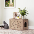 Load image into Gallery viewer, Cat Litter Box Enclosure, Cats House Litter Box Furniture with Double Doors and Side Entrance, Non-Slip Pads, Indoor Kitty House Hidden Washroom Toilet for Living Room, Walnut Brown