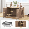 Load image into Gallery viewer, Cat Litter Box Enclosure, Cats House Litter Box Furniture with Double Doors and Side Entrance, Non-Slip Pads, Indoor Kitty House Hidden Washroom Toilet for Living Room, Walnut Brown