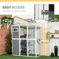 Load image into Gallery viewer, Wooden Cat Catio, 66.5"L Walk in Outdoor Cat House with PVC Weather Protection Roof, Multiple Platforms, Lockable Doors, Resting Condo, Observation Window, for 2 Cats