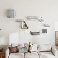 Load image into Gallery viewer, Cat Wall Shelves, 7PCs Cat Shelves with Perches, House, Sisal Post Ladder, Bed & Ball, Ceiling Wall Mounted Cat Climber, Grey