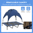 Load image into Gallery viewer, Raised Dog Bed Waterproof Elevated Pet Cot with Breathable Mesh UV Protection Canopy Blue, for XL Dogs, 122 x 92 x 108cm