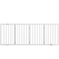 Load image into Gallery viewer, Free Standing Pet Gate, Foldable Dog Gates with 2 Support Feet, 4 Panels for Doorway Stairs, 30" High Wooden Pet Fence for Small Medium Dogs, Indoor Use, White