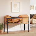 Load image into Gallery viewer, Tortoise House with 2 Rooms, Wooden Reptile Enclosure Habitat with Clear Windows, Ramps, Openable Top, Built-in Tray, with Stand Legs for Indoor Use, Yellow