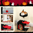 Load image into Gallery viewer, Gothic Cat Tree, 28" Cat Tower for Indoor Kittens with Plush Top Bed, Cozy Condo, Sisal Scratching Post, Perch, Dangling Ball, Red and Black