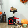 Load image into Gallery viewer, Gothic Cat Tree, 28" Cat Tower for Indoor Kittens with Plush Top Bed, Cozy Condo, Sisal Scratching Post, Perch, Dangling Ball, Red and Black