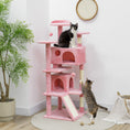 Load image into Gallery viewer, 54" Cat Tree, Cat Tower for Indoor Cats with Scratching Posts, Cat Condos, Bed, Platforms, Ramp, Toy Ball, Cat Activity Center, Pink