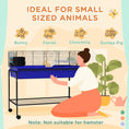 Load image into Gallery viewer, PawHut Two-Story Small Animal Cage Removable from Stand, Guinea Pig Cage, Hedgehog Cage, Chinchilla Cage, Ferret, with Shelf & Wheels, Pet Habitat, 39" x 20.5" x 36.5", Blue