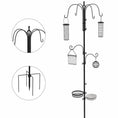 Load image into Gallery viewer, Bird Feeding Station Kit, Wild Bird Feeder Pole with 6 Hooks, 4 Hanging Feeders for Peanuts, Seed, Fat Balls, for Garden, Outdoor, Black