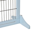 Load image into Gallery viewer, Freestanding Dog Gate, Foldable Pet Fence, Indoor Wood Barrier, Stair Gate with Support Feet, for Doorway, Hallway, Small and Medium Dogs, 69H x 104-183 cm, Blue-grey