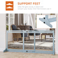 Load image into Gallery viewer, Freestanding Dog Gate, Foldable Pet Fence, Indoor Wood Barrier, Stair Gate with Support Feet, for Doorway, Hallway, Small and Medium Dogs, 69H x 104-183 cm, Blue-grey
