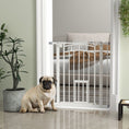 Load image into Gallery viewer, Stair Gate Dog Gate Pet Barrier Pressure Fit Safety Gate with Small Cat Door, Auto Closing System, Double Locking, Hallways, 74-80cm Openings - White