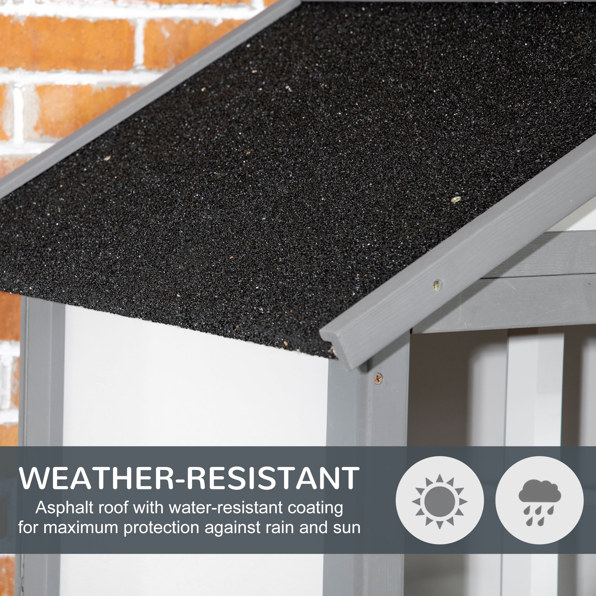 Wooden Bird Aviary Parrot Cage Pet Furniture Large Outdoor Play House with Removable Bottom Tray, 2 Doors, Asphalt Roof, 4 Perches, Light Grey