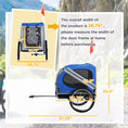 Load image into Gallery viewer, Aosom Dog Bike Trailer, Pet Wagon Bicycle Trailer with Easy Folding Cart Frame, 20" Large Rubber Wheels, 3 Entrances, Mesh Screen, Pet Bike Trailer for Off-Road & Travel, Blue and White