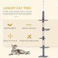 Load image into Gallery viewer, 8.5ft Cat Climbing Tree 5-Tier Kitty Activity Center Floor-to-Ceiling Cat Climber Toy with Scratching Post Play Rest Post Pet Furniture Grey
