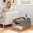 Load image into Gallery viewer, Stainless Steel Cat Litter Box, XL Extra Large Metal Litter Box Pan Tray for Big Cats, High Sided, Anti-Urine Leakage, Easy Cleaning, Non-Sticky, Absorbs Odors, Include Scoop & Pad, Dark Gray