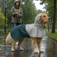 Load image into Gallery viewer, Dog Raincoat with Hood, Waterproof & Breathable Rain Jacket with Reflective Strips and Leash Hole, Adjustable Poncho for Large Dogs, 20-30 KG Available, Green, L
