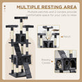 Load image into Gallery viewer, 68 inches Cat Tree, Multi-Level Large Cat Tower Condo with Scratching Posts, Perches, Cat Houses, Dangling Toy, Charcoal Grey