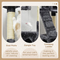 Load image into Gallery viewer, 68 inches Cat Tree, Multi-Level Large Cat Tower Condo with Scratching Posts, Perches, Cat Houses, Dangling Toy, Charcoal Grey