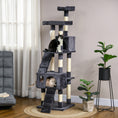 Load image into Gallery viewer, 68 inches Cat Tree, Multi-Level Large Cat Tower Condo with Scratching Posts, Perches, Cat Houses, Dangling Toy, Charcoal Grey